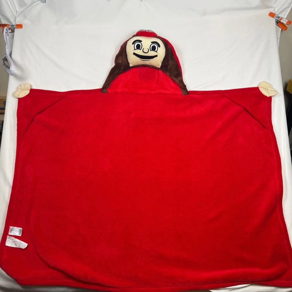 Mascot Wear Ohio State Buckeyes Brutus Youth Wearable Hooded Blanket Red 36x28